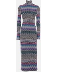 Missoni - Zig Zag Turtleneck Dress - Lyst