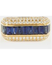 Rainbow K - Empress 18kt Gold Ring With Diamonds And Sapphires - Lyst