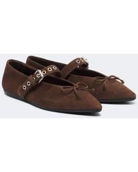 Miu Miu - Suede Ballet Flats - Lyst