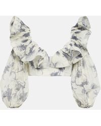 Zimmermann - Crop Top Keira Con Estampado Floral - Lyst