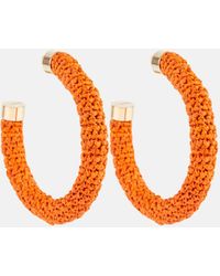 Jacquemus Raphia Hoop Earrings - Orange