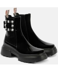 Roger Vivier - Wallaviv Patent Leather Chelsea Boots - Lyst