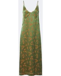Dries Van Noten - Floral Jacquard Satin Slip Dress - Lyst