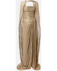 Marmar Halim - Caped Pleated Bustier Gown - Lyst