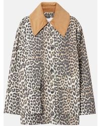 Ganni - Jacket With Animal Print - Lyst