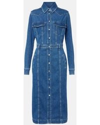 7 For All Mankind - Denim Midi Dress - Lyst