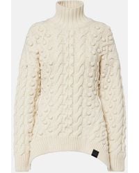 Stella McCartney - Cable-Knit Draped Wool Turtleneck Sweater - Lyst