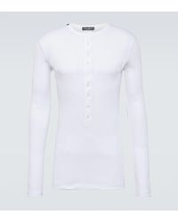 Dolce & Gabbana - Re-Edition Cotton Jersey Henley Shirt - Lyst