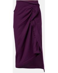 Dries Van Noten - Ruffled Cotton Jersey Midi Skirt - Lyst