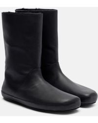 The Row - Toni Shearling-Lined Leather Ankle Boots - Lyst