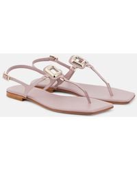 Roger Vivier - Viv' By The Sea Leather Thong Sandals - Lyst