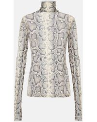 Sportmax - Proteo Snake-effect Tulle Top - Lyst