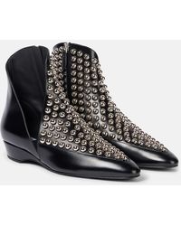 Alaïa - Stiefeletten Aus Leder Mit Nieten - Lyst