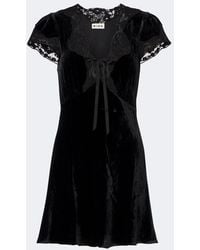 RIXO London - Lacie Lace-Trimmed Velvet Minidress - Lyst