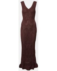 STAUD - Roan Open-Knit Midi Dress - Lyst