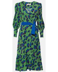 Diane von Furstenberg - Blade Printed Crepe Wrap Dress - Lyst