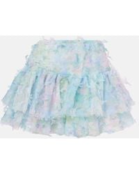 SUSAN FANG - Minifalda De Tul A Capas Con Aplique - Lyst