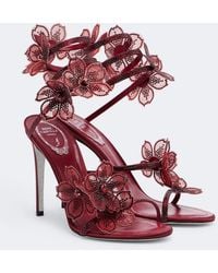 Rene Caovilla - Floriane Floral-Applique Embellished Sandals - Lyst
