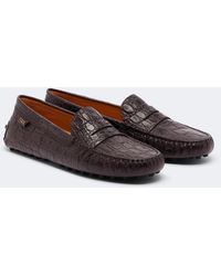 Tod's - Gommino Croc-Effect Leather Driving Shoes - Lyst