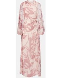 Erdem - Draped Floral Silk Voile Gown - Lyst