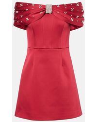 Rebecca Vallance - Carmella Embellished Satin Minidress - Lyst