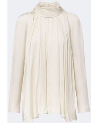 Agnona - Draped Satin Blouse - Lyst