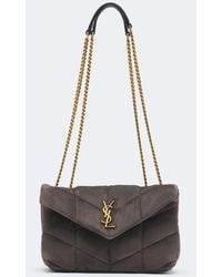 Saint Laurent - Toy Puffer Quilted Suede Shoulder Bag - Lyst