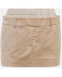 AYA MUSE - Layered Wool-Blend Miniskirt - Lyst