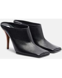 Alaïa - Leather Heeled Mules - Lyst