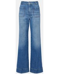 Victoria Beckham - Alina Faded Wide-Leg Jeans - Lyst