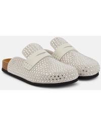JW Anderson - Crystal-Embellished Suede Slippers - Lyst