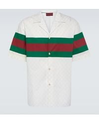Gucci - Camisa bowling de algodon con logo - Lyst