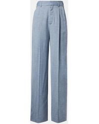 Loro Piana - Hector Wool, Silk, And Linen Wide-Leg Pants - Lyst