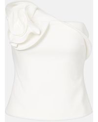 Roland Mouret - Floral-Applique Strapless Crepe Top - Lyst