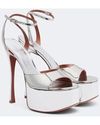 AMINA MUADDI - Aya Mirrored Leather Platform Sandals - Lyst