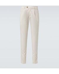 Brunello Cucinelli - Cotton-Blend Gabardine Slim Pants - Lyst