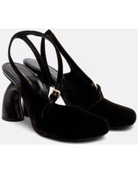 Dries Van Noten - 95 Velvet Slingback Pumps - Lyst