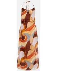 SIR. - Printed Cotton And Silk Midi Dress - Lyst