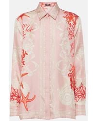 Versace - Hemd Barocco Sea Aus Seiden-Twill - Lyst