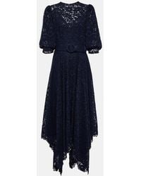 Costarellos - Belted Lace Midi Dress - Lyst