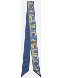 Gucci - Panuelo De Seda Floral Con Gg - Lyst