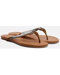 Christopher Esber - Frida Embellished Suede Thong Sandals - Lyst