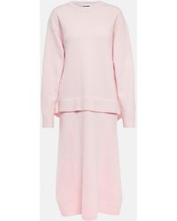 Jil Sander Wool Midi Dress - Pink