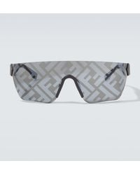 Fendi - Ff Squared Shield Sunglasses - Lyst