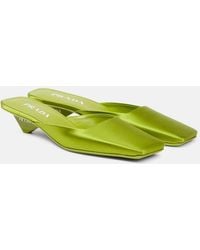 Prada - Satin Mules - Lyst