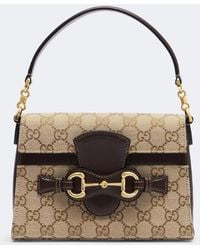 Gucci - Horsebit Duomo Small Gg Canvas Top-Handle Bag - Lyst