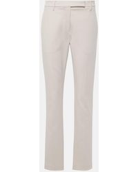 Brunello Cucinelli - Cotton-Blend Slim Pants - Lyst