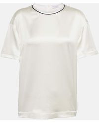 Brunello Cucinelli - T-Shirt aus einem Seidengemisch - Lyst