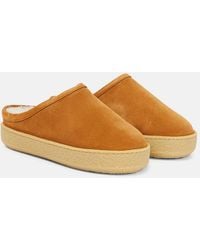 Isabel Marant - Slippers Fozee Aus Veloursleder Mit Shearling - Lyst
