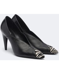 Isabel Marant - Luza Calf Hair-Trimmed Snake-Effect Leather Pumps - Lyst